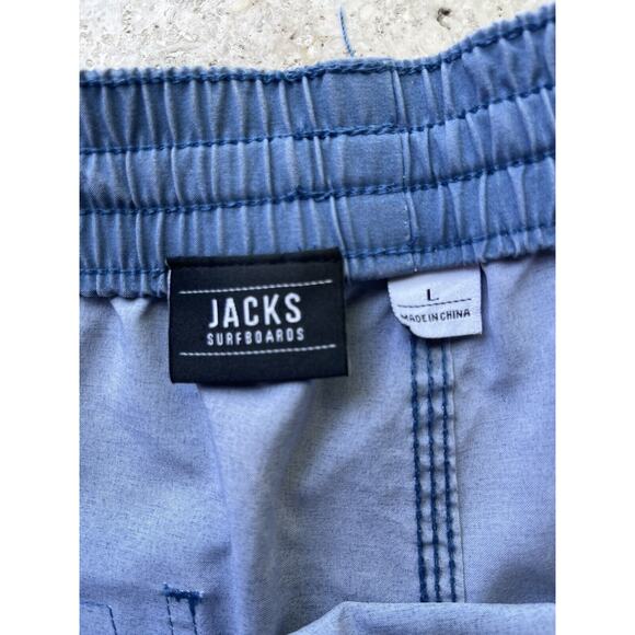 Jacks Surfboards Swim Trunks Mens Large Blue Floral Drawstring Casual Stretch - Picture 6 of 8